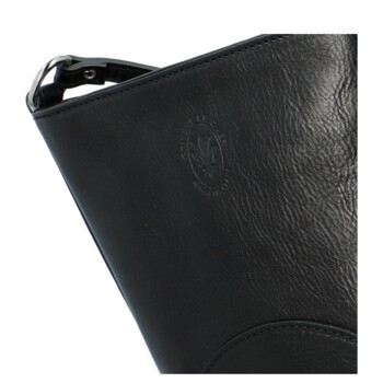 Dámská kožená crossbody kabelka černá - Delami Saimix