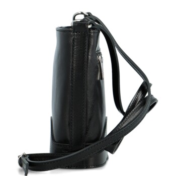 Dámská kožená crossbody kabelka černá - Delami Saimix