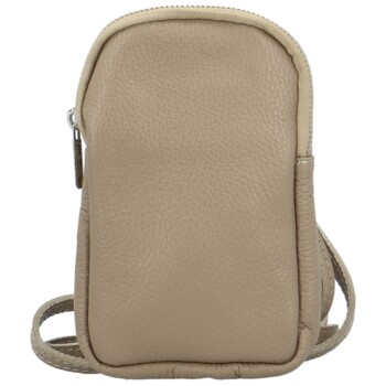 Dámské kožené crossbody pouzdro taupe - Delami Valli