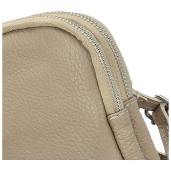 Dámské kožené crossbody pouzdro taupe - Delami Valli