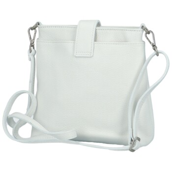 Dámská kožená crossbody kabelka bílá - Delami Vera Pelle Laira
