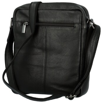 Pánská kožená crossbody taška černá - Bellugio Donis