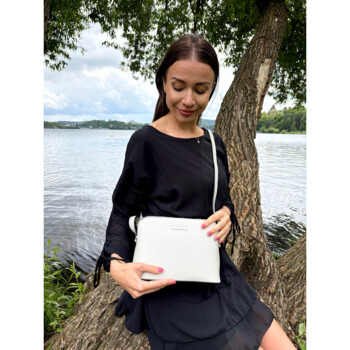 Dámská crossbody kabelka krémová - Delami Glamore