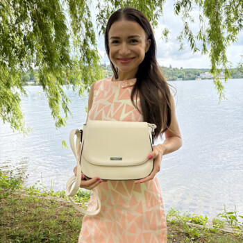 Dámská crossbody kabelka pudrová - Delami Little Charm
