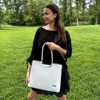 Dámská kabelka do ruky světle krémová - Delami Bella Rosa