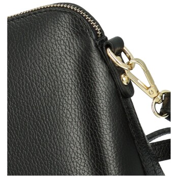 Dámská kožená crossbody kabelka černá - Delami Jeffrey new