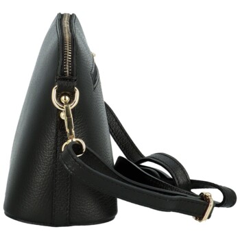 Dámská kožená crossbody kabelka černá - Delami Jeffrey new