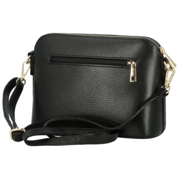 Dámská kožená crossbody kabelka černá - Delami Jeffrey new