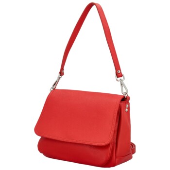 Dámská kožená crossbody kabelka červená - Delami Vera Pelle Madleen