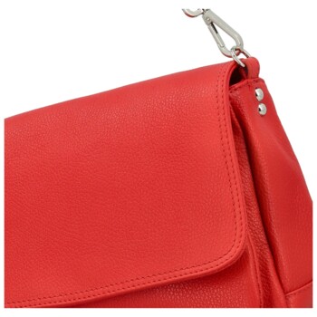 Dámská kožená crossbody kabelka červená - Delami Vera Pelle Madleen