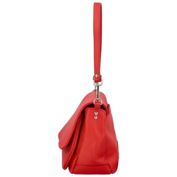 Dámská kožená crossbody kabelka červená - Delami Vera Pelle Madleen