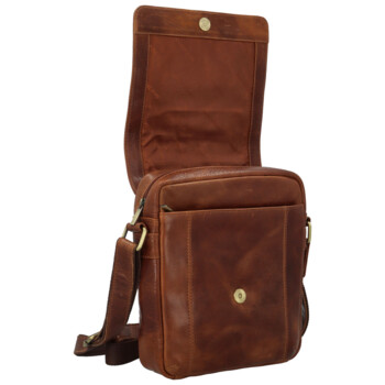 Pánská kožená crossbody taška koňaková - Sendi Design Edison