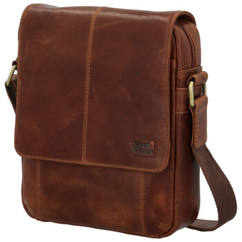 Pánská kožená crossbody taška koňaková - Sendi Design Edison