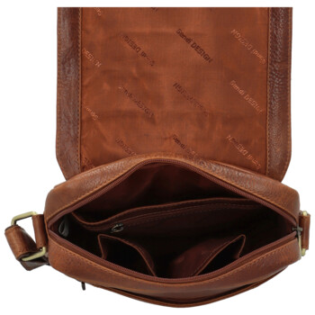Pánská kožená crossbody taška koňaková - Sendi Design Edison