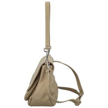 Dámská kožená crossbody kabelka béžová - Delami Vera Pelle Madleen