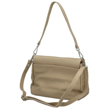 Dámská kožená crossbody kabelka béžová - Delami Vera Pelle Madleen