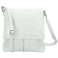 Dámská kožená crossbody kabelka bílá - Delami Vera Pelle Ellie