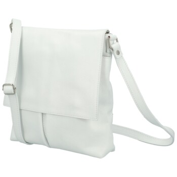 Dámská kožená crossbody kabelka bílá - Delami Vera Pelle Ellie