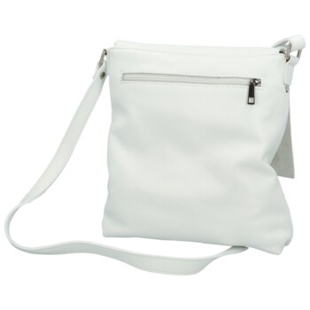 Dámská kožená crossbody kabelka bílá - Delami Vera Pelle Ellie