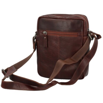 Pánská kožená crossbody taška hnědá - Greenwood Olwen