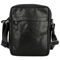 Pánská kožená crossbody taška černá - Greenwood Olwen