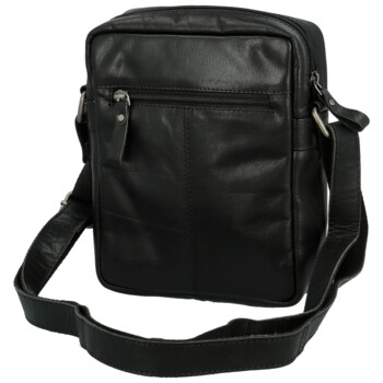 Pánská kožená crossbody taška černá - Greenwood Olwen
