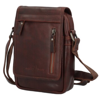 Pánská kožená crossbody taška hnědá - Greenwood Olivier