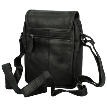 Pánská kožená crossbody taška černá - Greenwood Olivier
