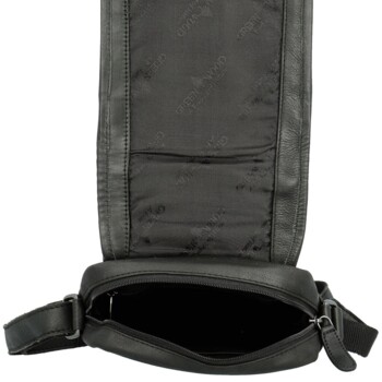 Pánská kožená crossbody taška černá - Greenwood Olivier