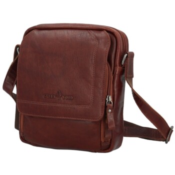 Pánská kožená crossbody taška hnědá - Greenwood Vaios