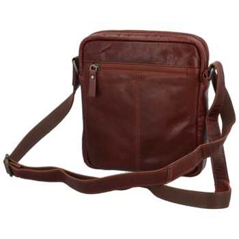 Pánská kožená crossbody taška hnědá - Greenwood Vaios