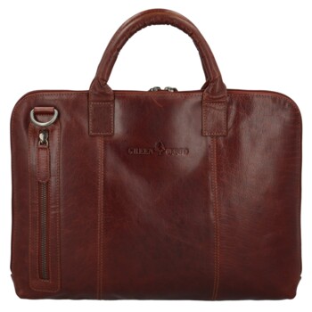 Pánská kožená business taška hnědá - Greenwood Vardan