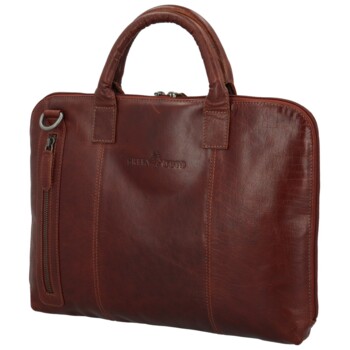 Pánská kožená business taška hnědá - Greenwood Vardan