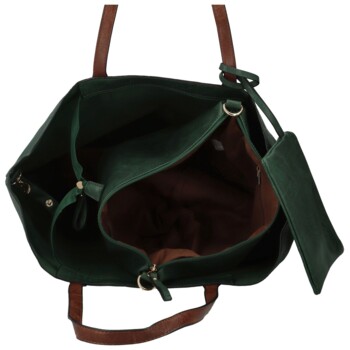 Dámský set kabelek tmavě zelený - Paolo bags Yema
