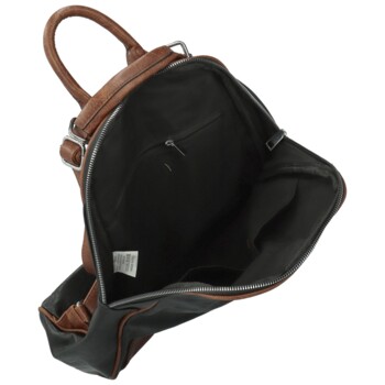 Dámský kabelko/batůžek černo/hnědý - Paolo bags Matti