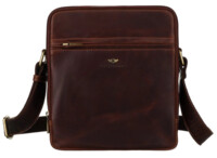Pánská kožená taška tmavě koňaková - Peterson Savas