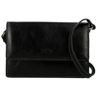 Dámská kožená crossbody kabelka černá - Katana Saire