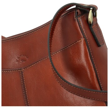 Dámská kožená crossbody kabelka hnědá - Katana Ristta