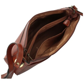 Dámská kožená crossbody kabelka hnědá - Katana Ristta