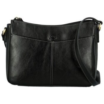 Dámská kožená crossbody kabelka černá - Katana Ristta