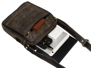 Pánská kožená business taška hnědá - Peterson Joram