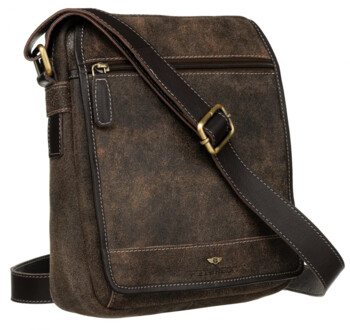 Pánská kožená business taška hnědá - Peterson Joram