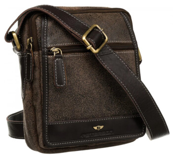 Pánská kožená business taška hnědá - Peterson Kirilo