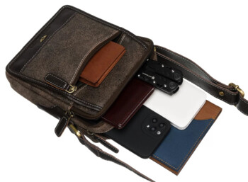 Pánská kožená business taška hnědá - Peterson Kirilo