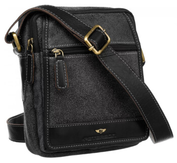 Pánská kožená business taška černá - Peterson Kirilo