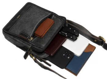 Pánská kožená business taška černá - Peterson Kirilo