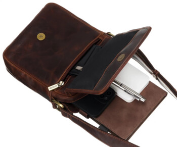 Pánská kožená taška hnědá - Peterson Tarik