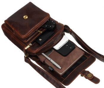 Pánská kožená taška hnědá - Peterson Salmon