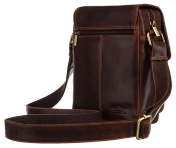 Pánská kožená taška hnědá - Peterson Salmon