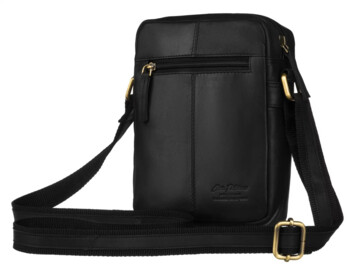 Pánská kožená crossbody taška černá - Peterson Ridas